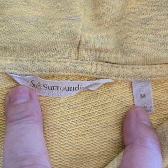 Soft Surroundings Yellow Hoodie Tunic Medium Drawstring Pockets Long Sleeve - Picture 10 of 10